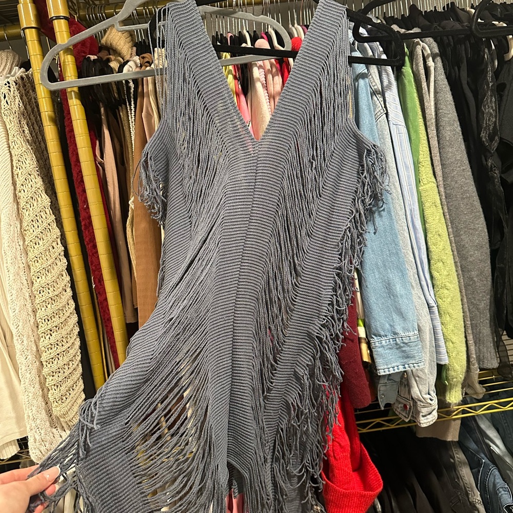 Chic Fringe Knit Cover-Up
